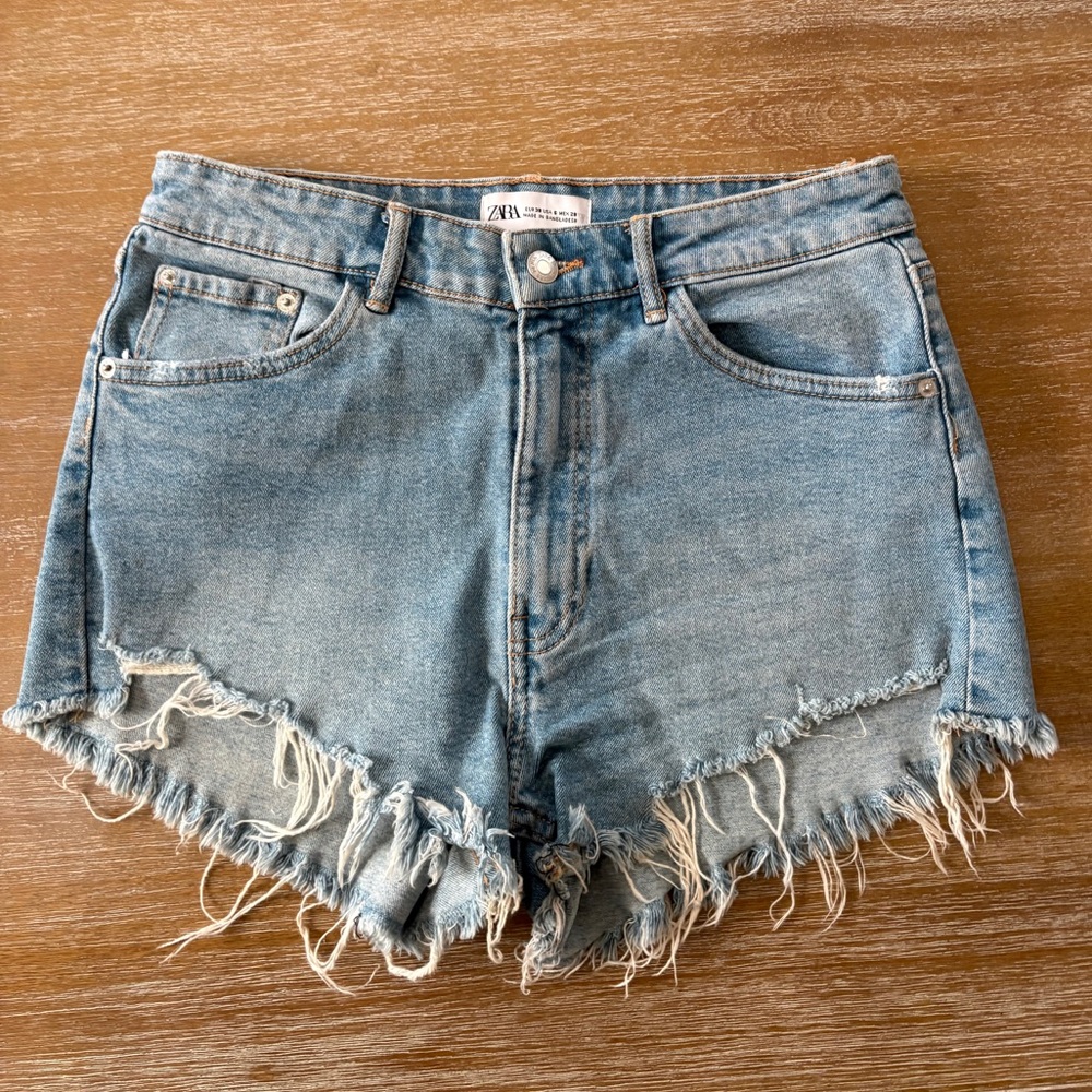 Zara Light Blue Jean Shorts